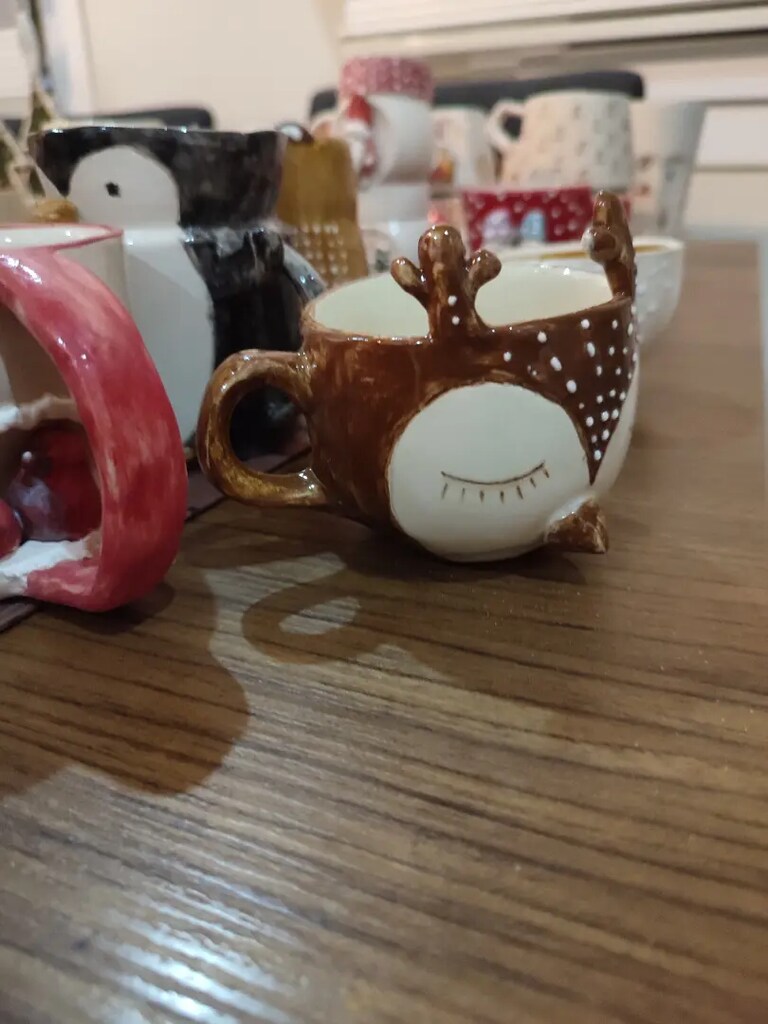 Seramik fincan el yapımı orjinal kahve fincanı yılbaşına özel - 3
