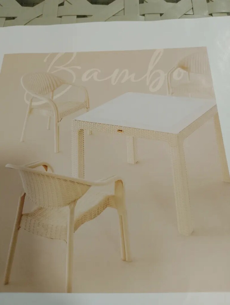 90x90 camlı rattan masa takımı - 3