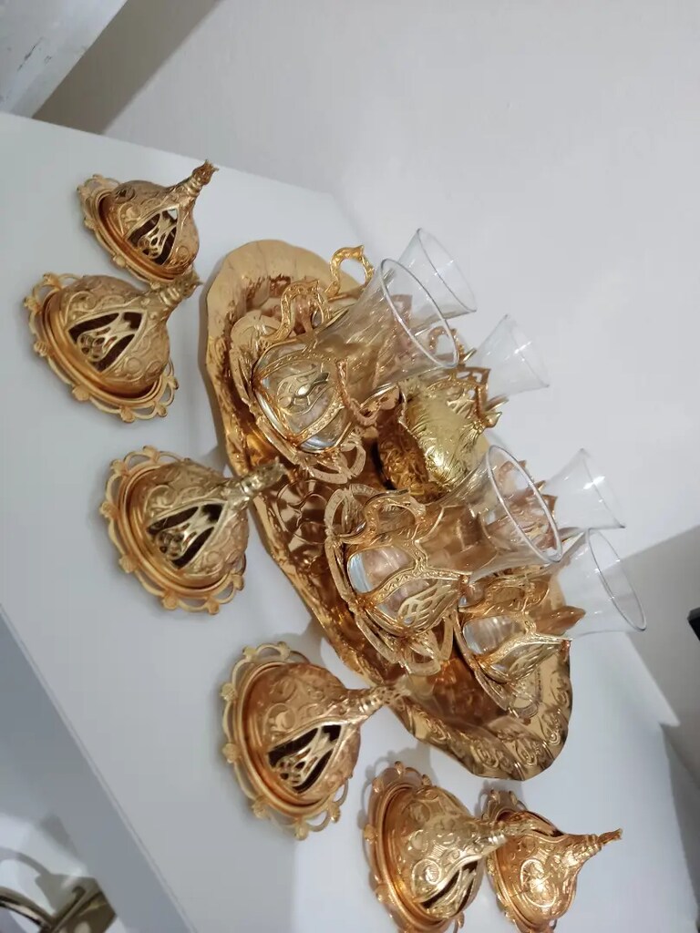 Hanedan bakır Gold çay bardağı - 4