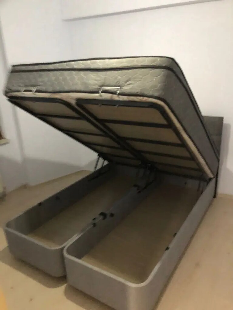 Sıfır çift kişilik baza başlık petli kaliteli yatak - 8