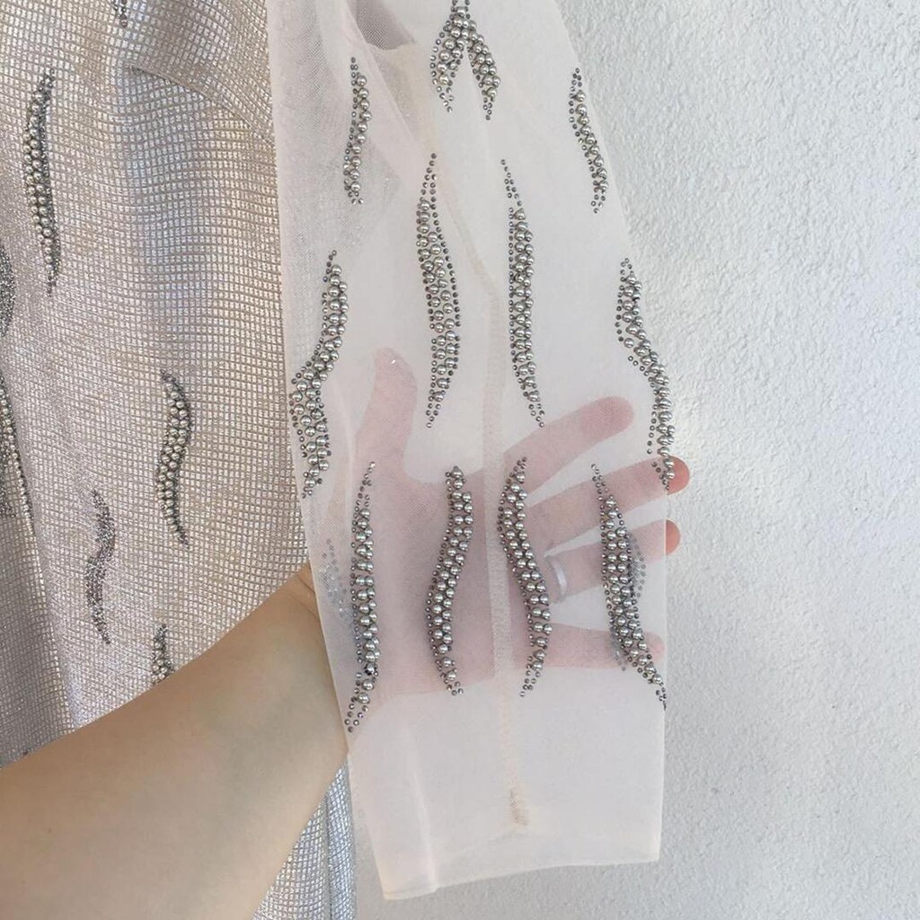 Krem Rengi Midi Boy Abiye Elbise - 3