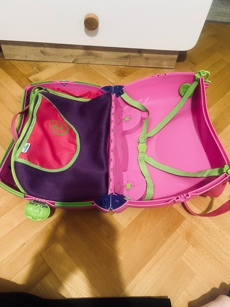 pembe trunki binilebilen çocuk valiz - 5