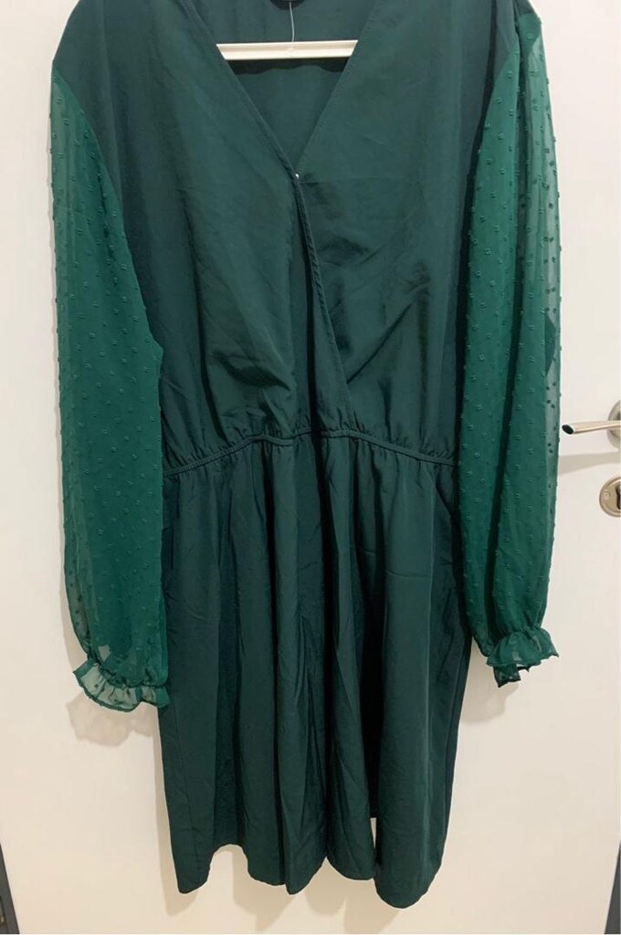 Shein Curve 4XL-5Xl uyumlu yeşil elbise