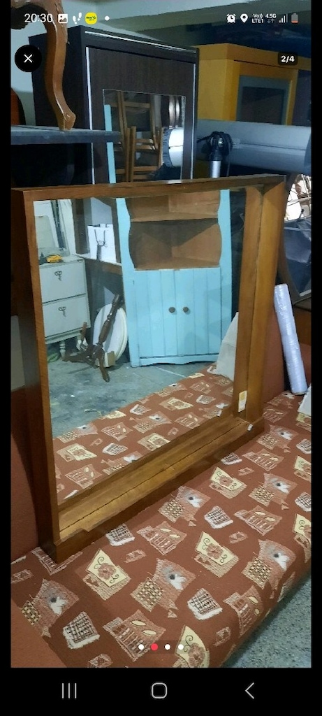100 cm 100 cm ahşap ayna - 2