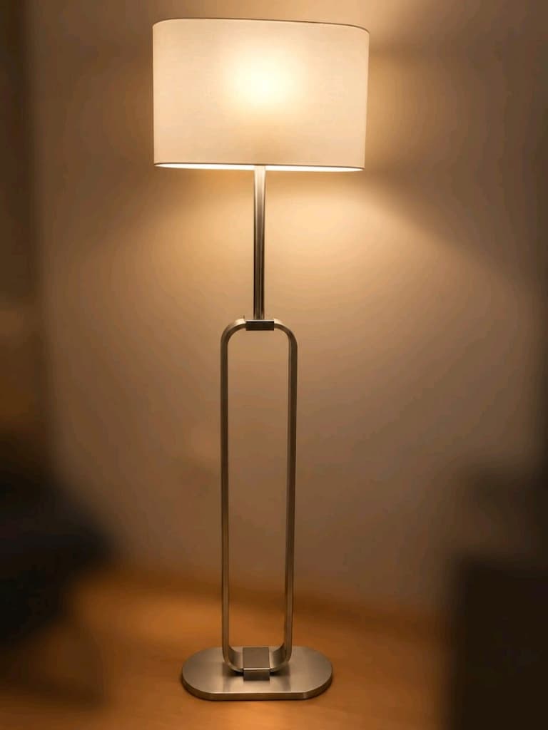 IKEA UPPVIND Yer Lambası – Nikelaj Kaplama / Beyaz, 150 cm - 4