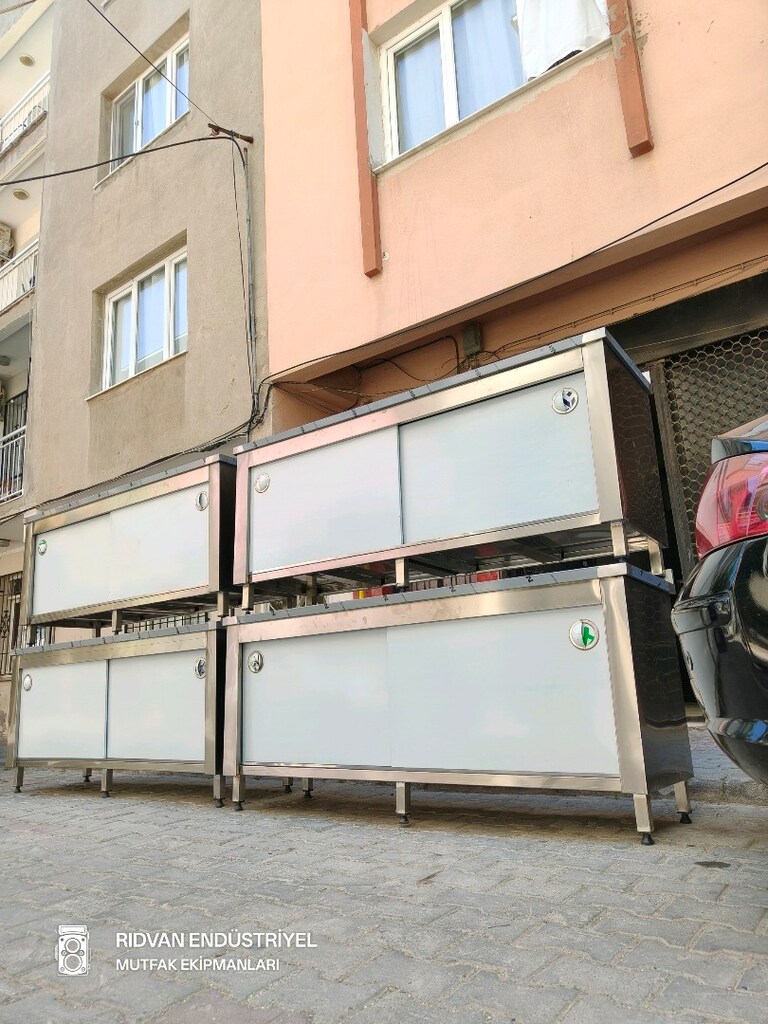 krom tezgah hazır mutfak krom çalışma tezgahı 190 cm paslanmaz krom - 5
