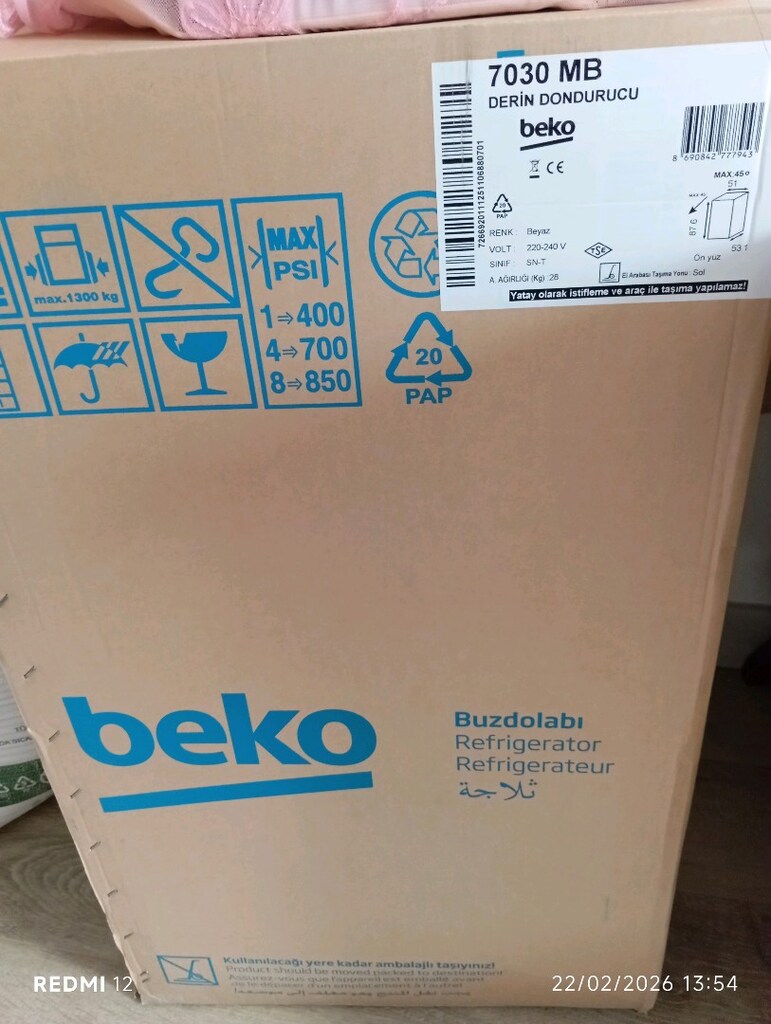 satılık sıfır dik dondurucu. Açmak için servis gelecek. - 2
