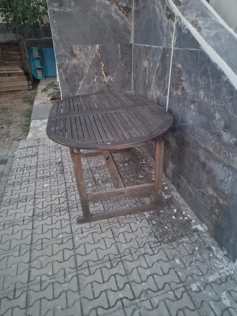 Gerçek tik ağacından 8 kişilik masa - 6