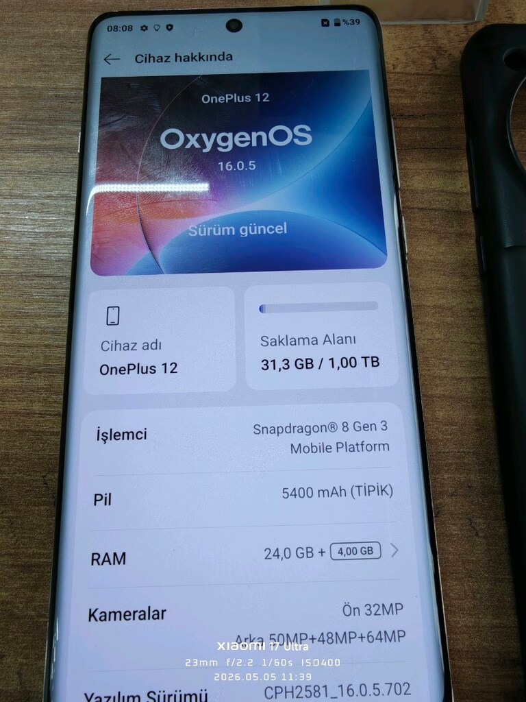 Oneplus 12 24+12/1 TB 5G 8Gen 3 120Hz 120X Global Huawei Watch GT4 - 4