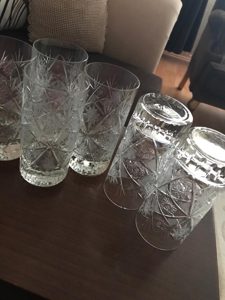 6 adet kristal su bardağı - 4