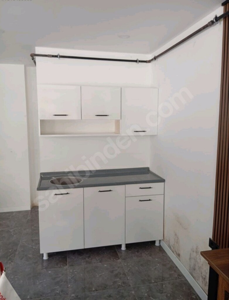 150 cm hazır mutfak ve paslanmaz çelik evyeli mermerit tezgah - 7