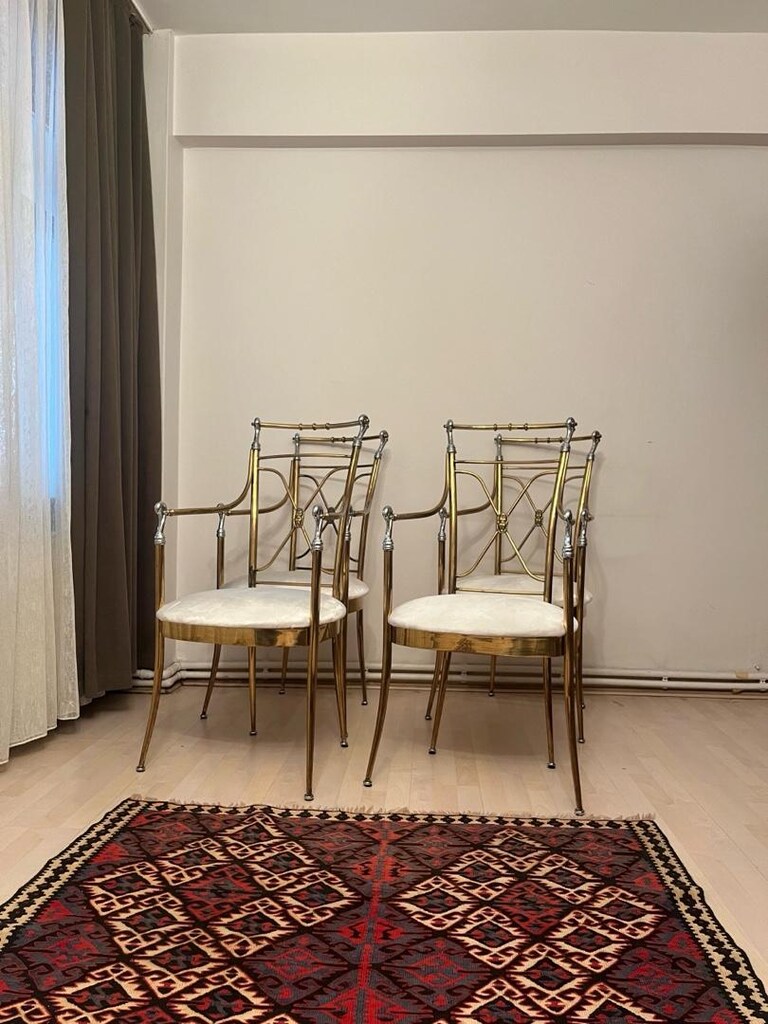 İtalyan pirinç krom sandalye - 2