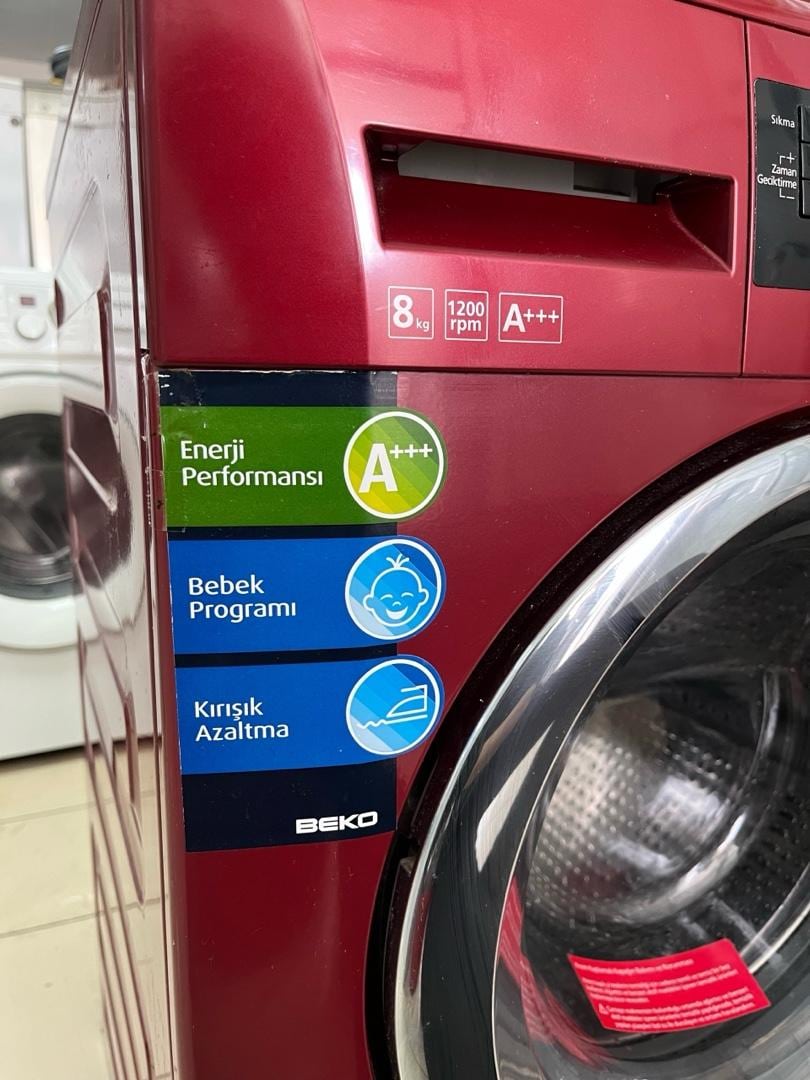 Beko 8 kg özel renk yeni bakımlı sıfır ayarında çamaşır makinesi - 9