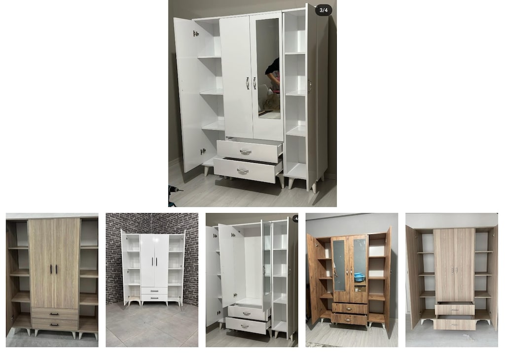 4 kapaklı elbise dolabı rikodnydbh - 6