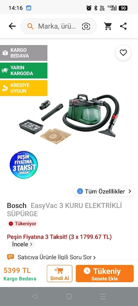 Bosch easyvac3 süpürge - 2