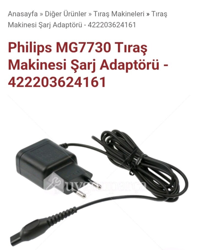 TRAS MAKINESI ŞARJ ADAPTÖRÜ.15V=5.4W. - 5