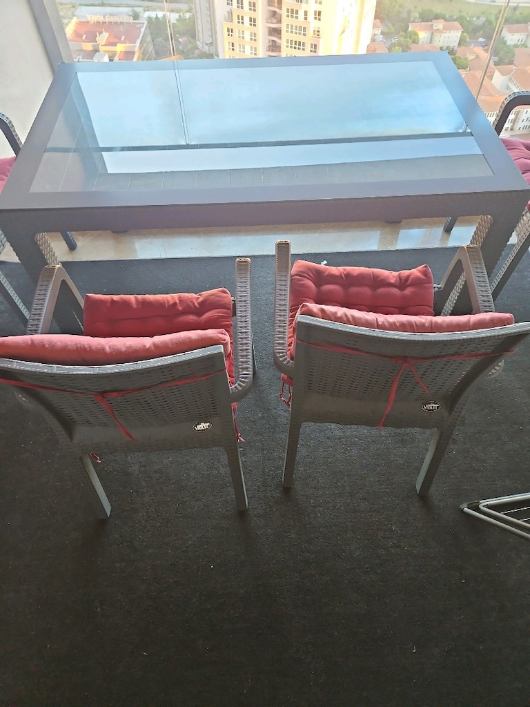 Violet Rattan Masa Takımı 90x150 - 4