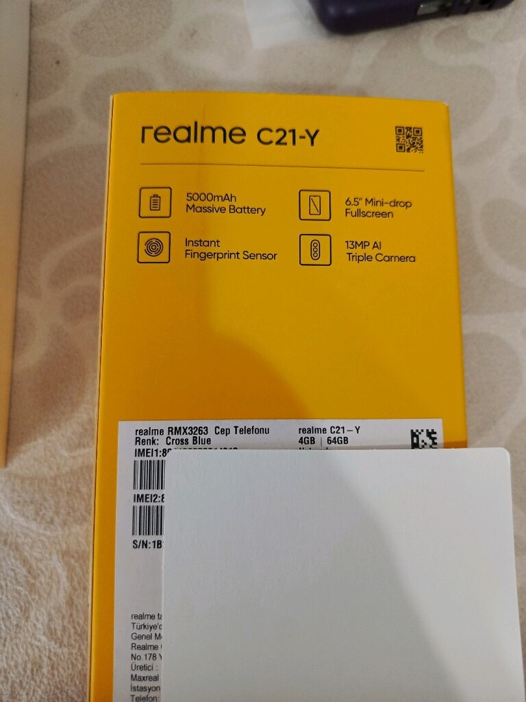 Realme C21 Y 64 GB hafıza 4 Ram sıfır ayarında telefon - 7