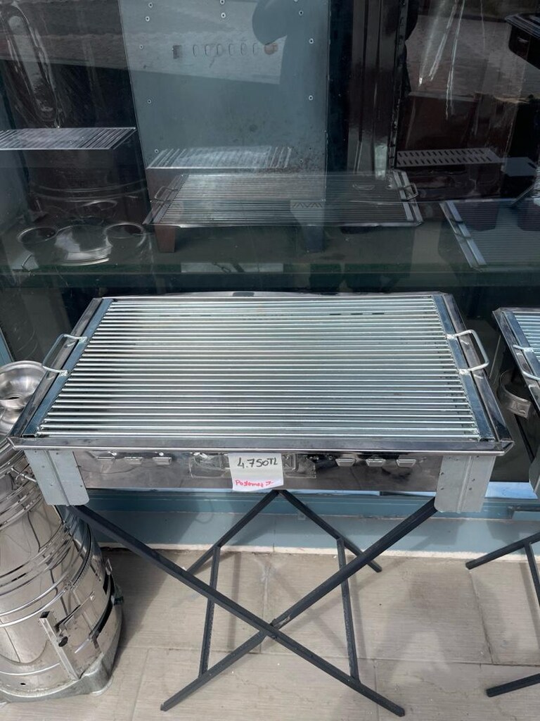 Paslanmaz çelik telli seyyar katlanır ayaklı barbekü - 2
