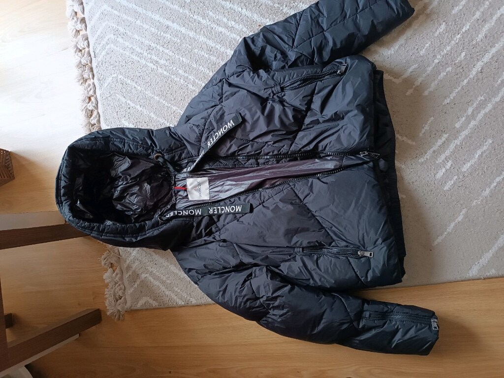 Moncler Serittes Siyah Kapüşonlu Puffer Mont - 6