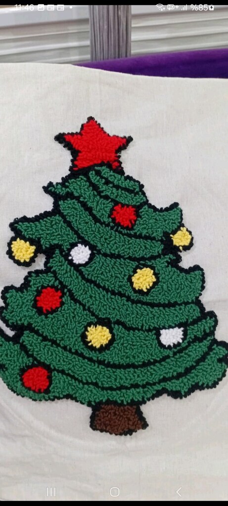 Noel temalı kırlent kılıfı - 3
