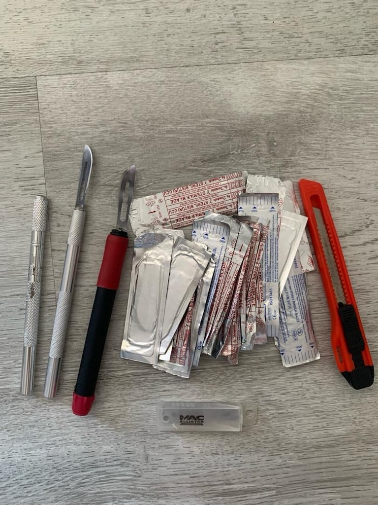 Tel-misina-bistüri set-maket bıçağı-tack it-kıskaç-dondurma çubuğu - 2