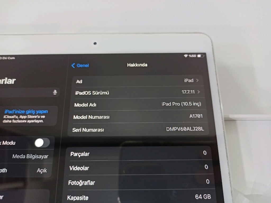 iPad Pro 10.5 inç a1701 model 64 GB Kutulu Tr Cihaz 120 hz - 8