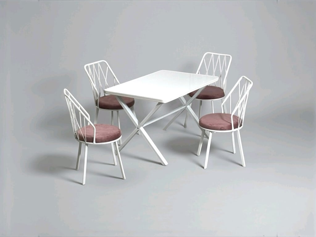 Sıfır mağazadan kaliteli telli MDF masa 4 sandalye takımı - 2