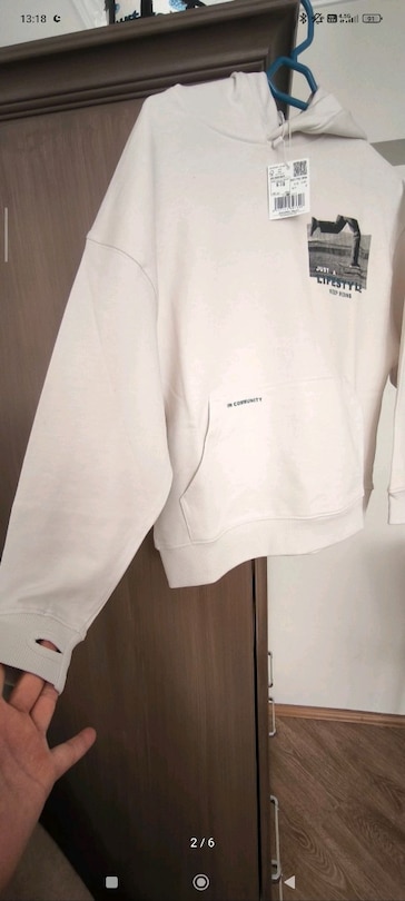etiketli mango kapşonlu bluz unisex - 2
