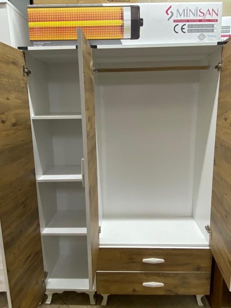 Üç kapaklı elbise dolabı sıfır - 2