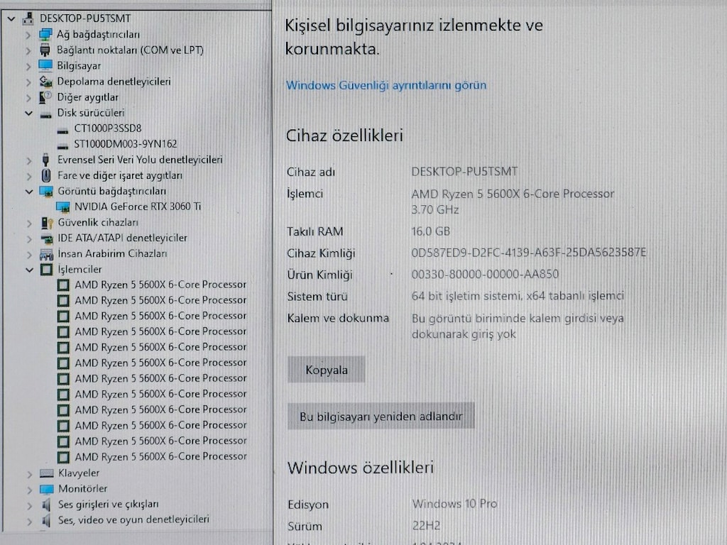 Ryzen 5 5600x RTX 3060 Ti 16GB Ram 1TB SSD 1TB Harddisk - 4