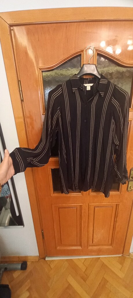 h&m oversize siyah çizgili yepyeni gomlek - 5