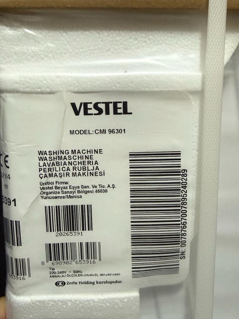 Kapalı Kutu Sıfır Vestel 9 KG Çamaşır Makinesi (CMI 96301) - 3