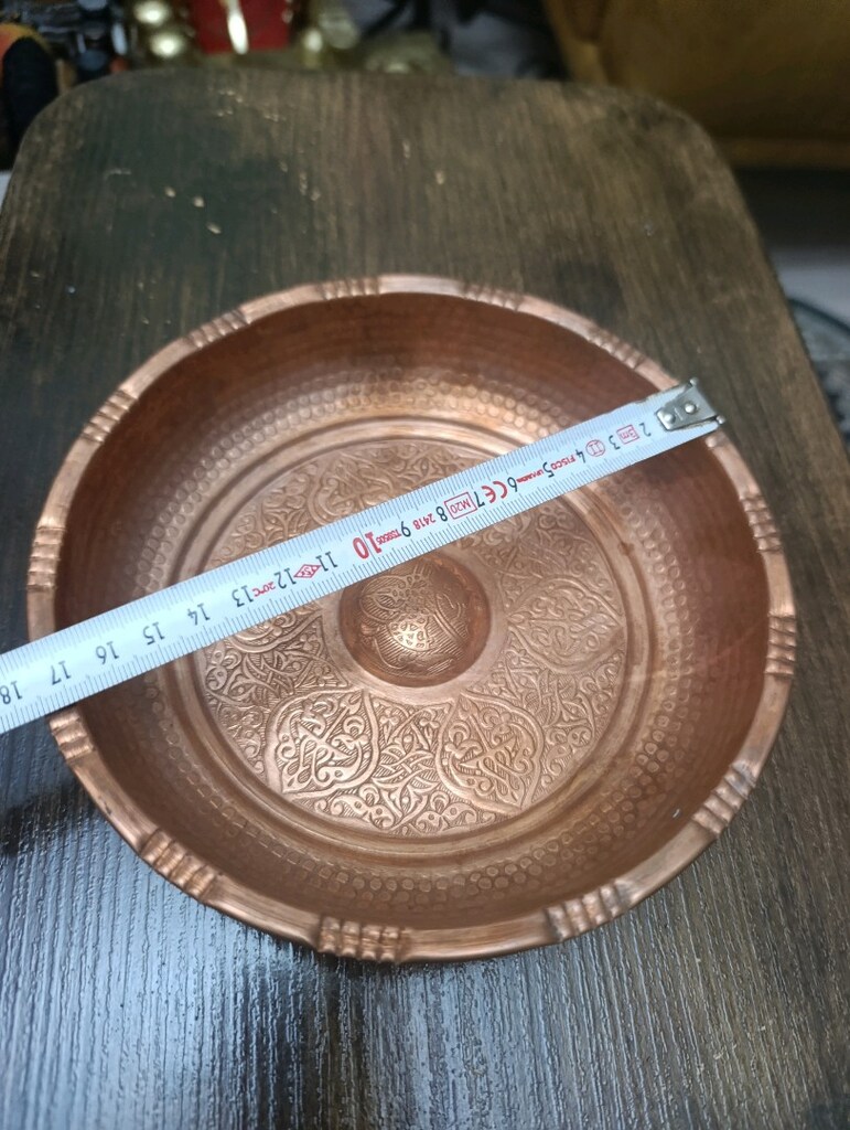 Osmanlı Turalı eskilerden bakır hamam tası - 3