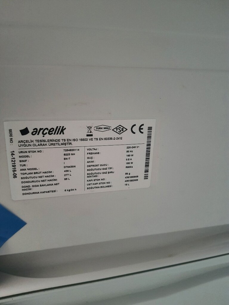 Arçelik No frost 5220 Nh yedek parça - 10