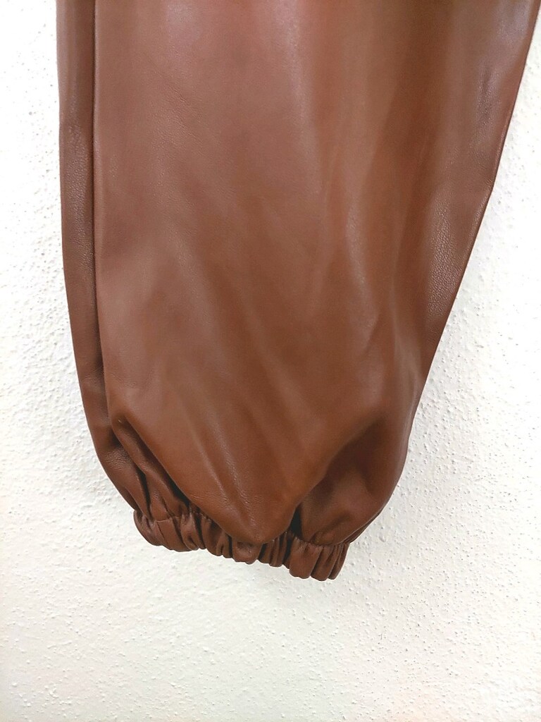 PRENSES suni deri jogger tayt pantolon - 5