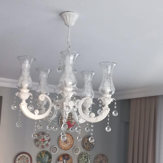 Zambak 5 Kollu Döküm Avize