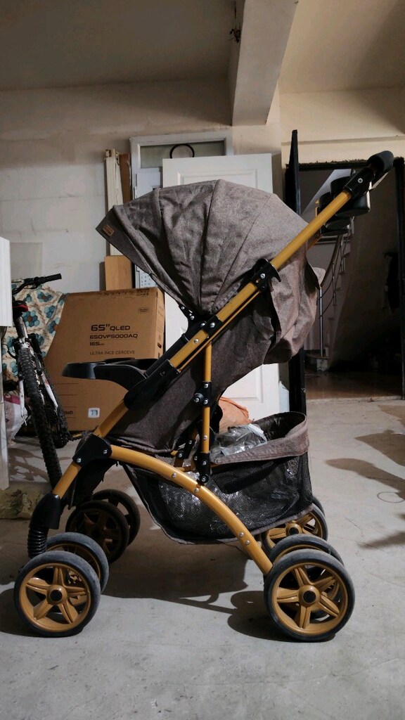 Temiz Durumda Baby Hope Polo Çift Yönlü Bebek Arabası kahverengi - 4