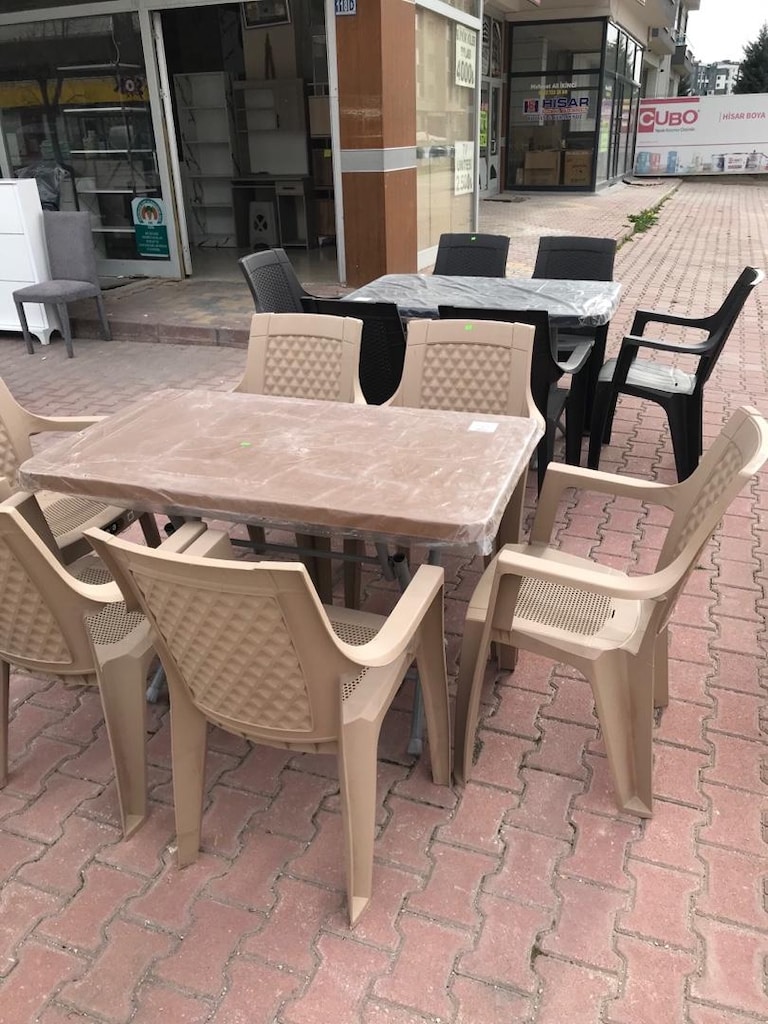 Plastik masa sandalye takımı sıfır ürün - 6