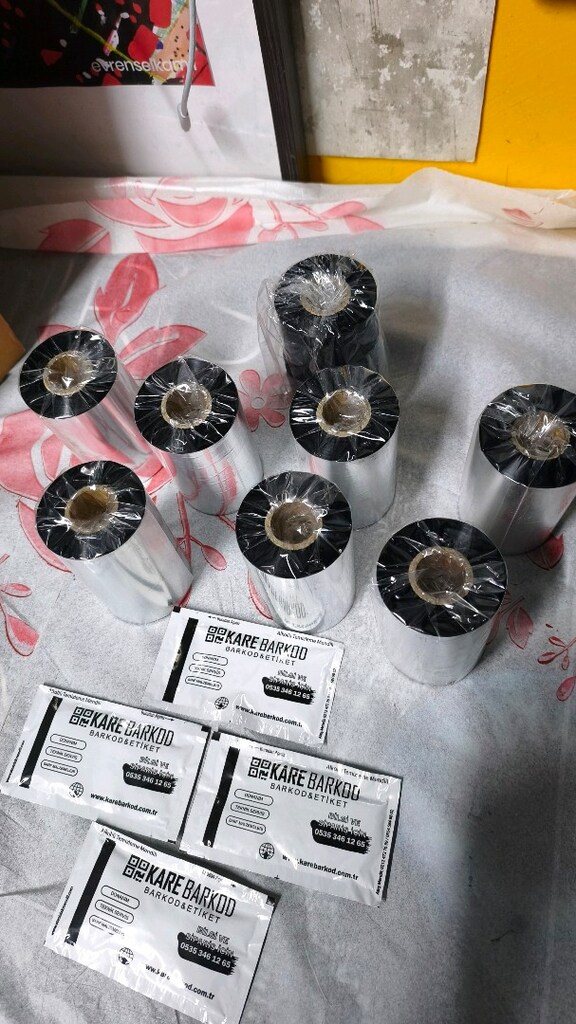 WX-10FBK Standart Wax Ribbon 110mm x 300m 1 inç Outside 8 ADET - 2