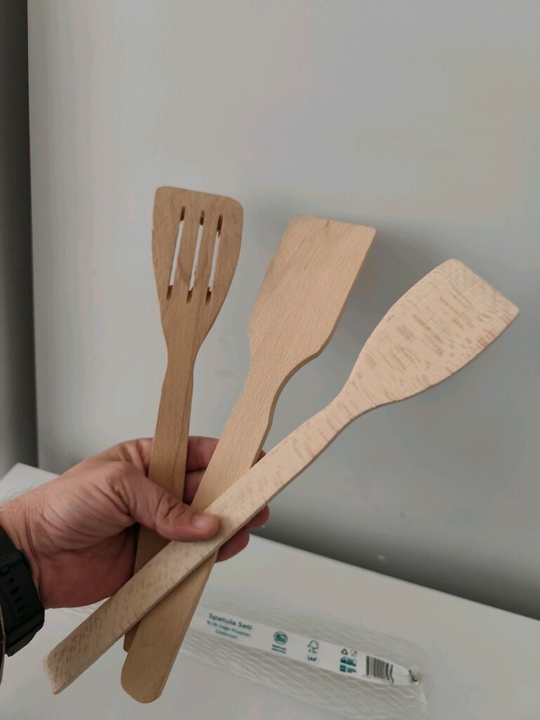 2 TAKIM Zemba 3'lü Spatula Set Yüzde Yüz Doğal Ahşap - 5