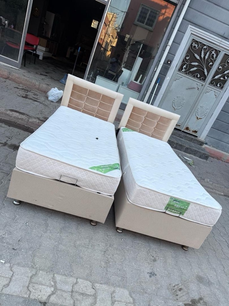 baza başlık yatak 2adet tek kişlil eve teslim - 2