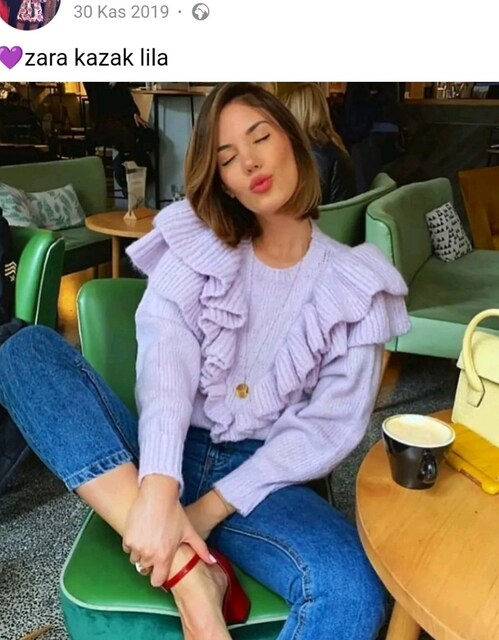 ZARA LİLA FIRFIRLI YUMUŞ TRİKO KAZAK İpekyol Twist hm mango Beymen