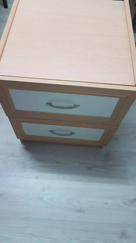 Özel imalat İki Çekmeceli komidin, krem. Enxboyxyükseklik:50x50x60cm - 9