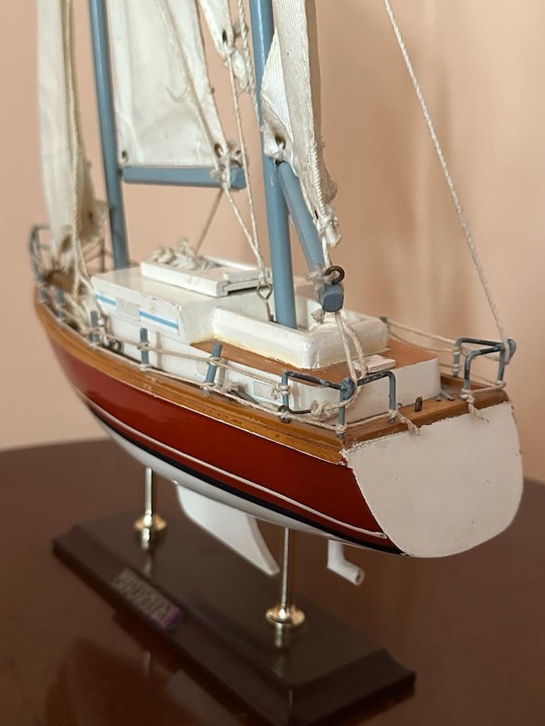 El Yapımı Ahşap Maket Tekne / Yelkenli Seti (31 cm & 43 cm) - 12