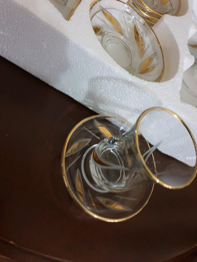 Sarı yaldızlı çay bardak seti - 6