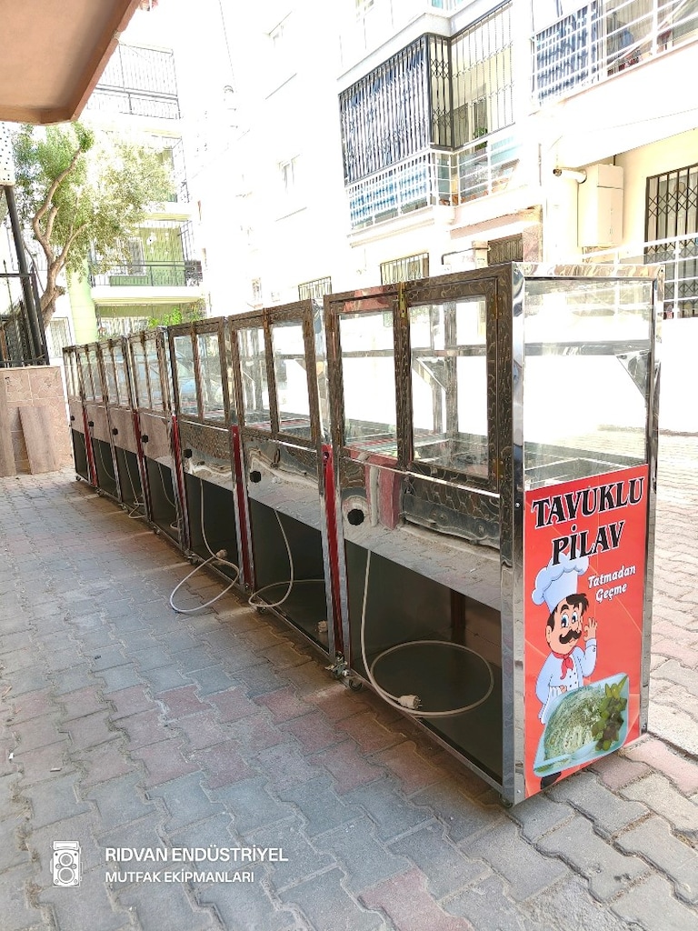 pilav tezgahı seyyar pilav arabası tavuklu nohutlu pilavcı tezgahı - 4