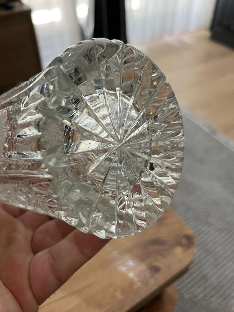 el kesme kristal cam vazo - 6