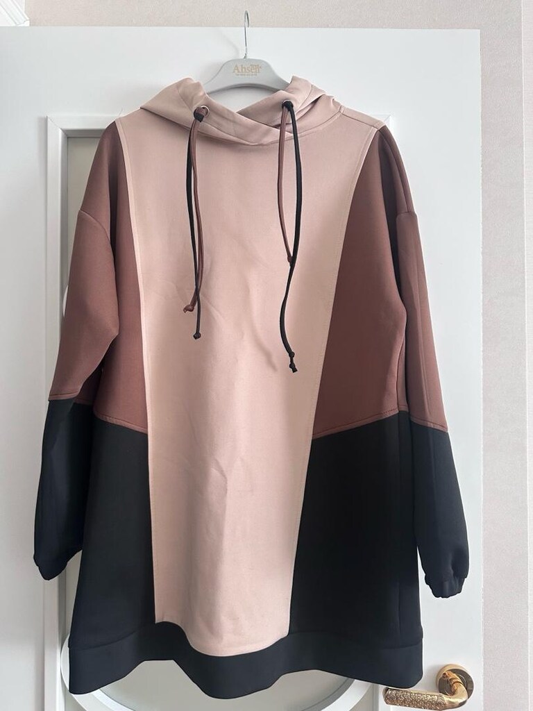 Drapeli Kahverengi Kadın Sweatshirt - 6