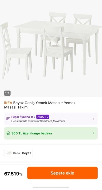 ikea yemek masası